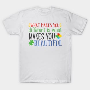 What Makes You Different is What makes You Beautiful, Autism Awareness T-Shirt